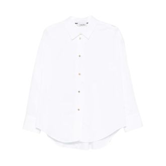 Max Mara Camisa con botones dorados y logo - Blouses & Shirts - Mujer - Blanco - XS