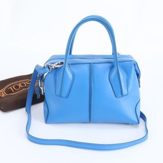 Tod's Blue Leather Handbag Shoulder Bag Tote Bag (Pre-Owned)