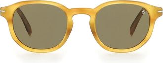 Eyewear by David Beckham unisex, Accessoires, Geel, Maat: 49 MM Leer