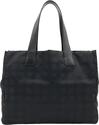 Chanel Black New Travel Line Shoulder Bag Tote Bag (Pre-Owned)