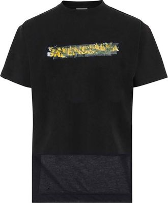 Balenciaga Black Graphic Crew Neck T-Shirt