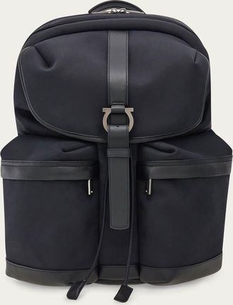 Ferragamo Men Canvas backpack Black