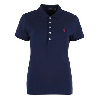 Polo Ralph Lauren Polo Shirts, female, Blue, S, Cotton Piqu&eacute; Polo Shirt with Elastane