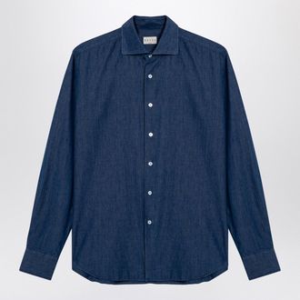 Xacus Indigo Blue Denim Cotton Shirt