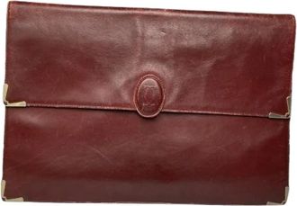 Cartier Pre-owned Clutches, female, Red, Size: ONE SIZE Pre-owned Leather Clutch