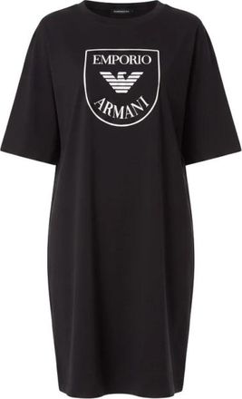 Emporio Armani T-shirt Jurk - Dames - Korte kleedjes - Zwart - XS - Katoen - Kleedjes