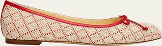 Manolo Blahnik Verallim Raffia Ballerina Flats