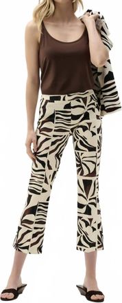 Joseph Ribkoff Cropped Zebra Trousers In Beige/multi
