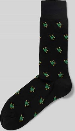 Paul Smith Socken mit Motiv-Stitching Modell FROG AND DUCK in Black, Gr&ouml;&szlig;e 1