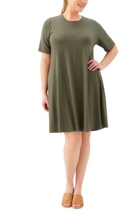 Karen Kane A-Line Jersey Minidress in Olive at Nordstrom, Size 0 X