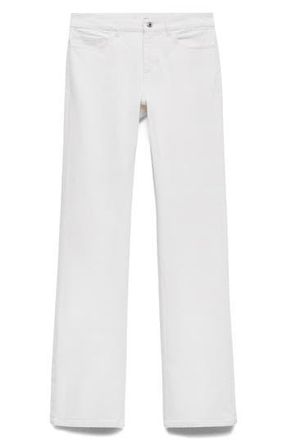 Mango Fiona Mid Rise Flare Jeans in White at Nordstrom Rack, Size 8