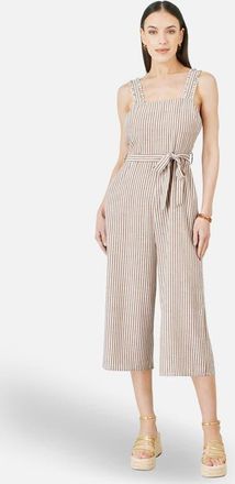 Yumi Stripe Strappy Jumpsuit in Brown at Nordstrom, Size 10