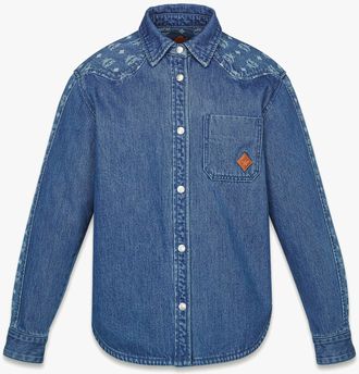 MCM Monogram Jacket In Denim Jacquard