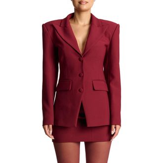 Naked Wardrobe Fitted Blazer in Cabernet at Nordstrom Rack, Size Medium
