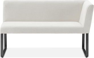 Castlery White Right Banquette Bench, Grey Metal Leg |Elliot by Castlery