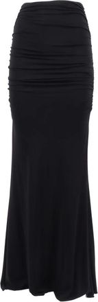 Elisabetta Franchi Draped Jersey Crepe Rok - Dames - Maxi Rokken - Zwart - L - Rokken