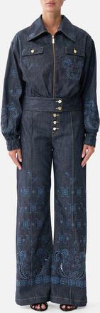 Camilla Bomber Jacket With Pocket Details in Denim at Nordstrom, Size X-Large/xx-Large