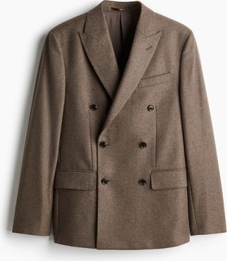 H&M Jackett aus Wollmix in Regular Fit - Brown