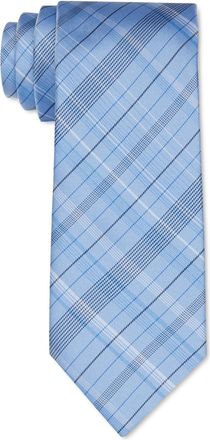 Calvin Klein Mens Diffuse Shadow Plaid Slim Tie