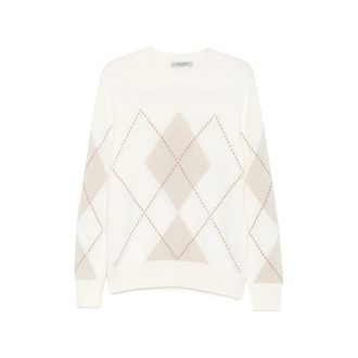 La Fileria Argyle-pattern Crew Neck Sweater
