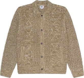 Obey Cardigans - Heren - Truien - Beige - Maat: M Wol