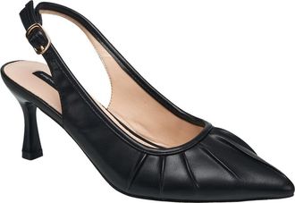 French Connection Ruched Kitten Heel in Black at Nordstrom, Size 10