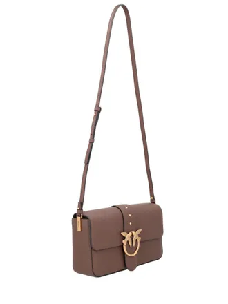 Pinko Womens Love Medium Bag Brown Leather Shoulder