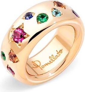 POMELLATO Iconica Large Multi Stone Ring in Rose Gold/Multi at Nordstrom, Size 7.25