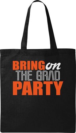 Generic Bring On The Grad Party Natural Ecological Cotton Tote Bag Black