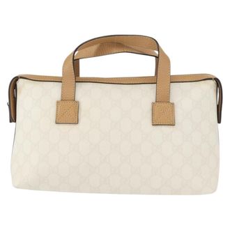 Gucci Vintage Handbag Canvas White Pvc Handbag (Pre-Owned)
