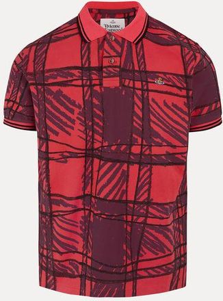Vivienne Westwood Classic Polo Overprinted Piquet Red-scribble-check XXL Men