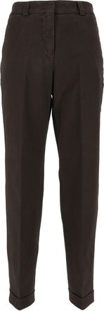 PESERICO Tailored Tapered Cuffed Straight-Leg Pants