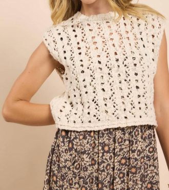 Sadie & Sage Goldie Knit Sleeveless Sweater In Cream