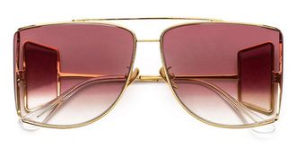 Retro Superfuture AUTORE 2TONE RED I5O Mens Sunglasses Gold Size 63