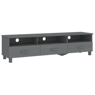 Berkfield Home TV Cabinet HAMAR Dark Grey 158x40x40 cm Solid Wood Pine | Size: 158 x 40 x 40 cm
