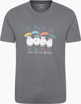 Mountain Warehouse Mens Mountain Warehouse Mens Great British Weather T-Shirt - Grey - Size: 40