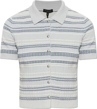 Rag & Bone Truien & Vesten, Dames, Blauw, XS, Dina Cardigan met korte mouwen