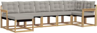 vidaXL Conjunto De Sof&aacute;s De Exterior 7 Uds. Blanco Y Gris Claro Vidaxl