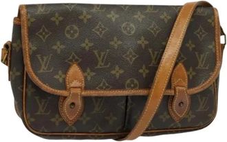 Louis Vuitton Pre-owned Cross Body Bags, female, Brown, Size: ONE SIZE Pre-owned Gibeciere MM Shoulder Bag