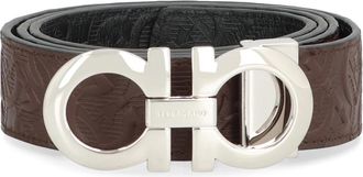 Ferragamo Gancini Reversible Leren Riem - Heren - Riemen - Bruin - 115 CM - Leer - Accessoires