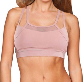 TLF Apparel Mesh Overlay Vice Low Impact Sports Bra In Blush