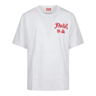 Diesel Tops, Heren, Wit, XL, T-Box T- AA2 T-Shirt