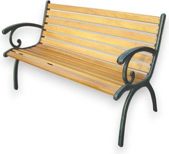 No Brand Banco de exterior Tigre de madera lacada y hierro fundido con respaldo