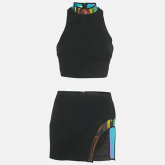 DAVID KOMA Black Hologram Vinyl Trim Crepe Set