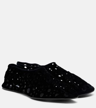 Alaia Ala&iuml;a Vienne suede ballet flats