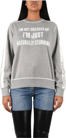 Elisabetta Franchi Felpa Maxi Jacquard - - Sweatshirts & Hoodies - Donna - Grigio - S