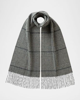 Johnstons of Elgin Glen Check Wool Tweed Scarf