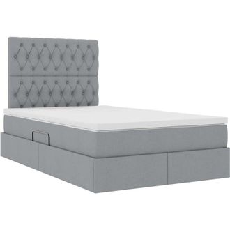 vidaXL Storage Bed with Mattress Light Grey 120 x 200 cm Faux Leather vidaXL