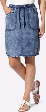 Heine Schlupfrock HEINE, Damen, Gr. 34, jeansblau, 100% Lyocell, unifarben, kurz, R&ouml;cke Schlupfrock