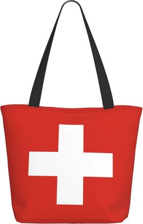 AOOEDM Swiss Flag Ladies Shopping Bag 13x11x7in.The Perfect ValentineS Day Gift.It Is The Best ValentineS Day Gift For Mom, Daughter, Wife,Etc